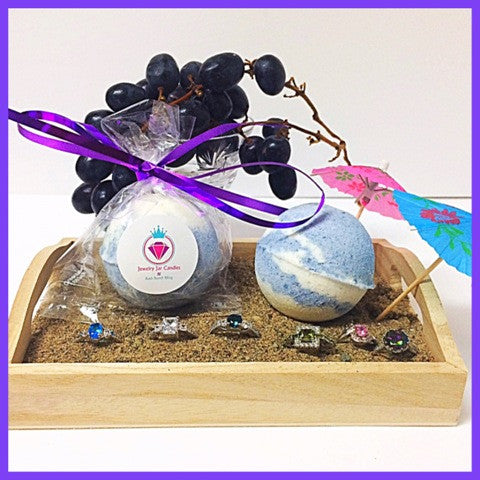 THE GRAPE ESCAPE, STERLING SILVER BATH BOMB BLING FOR WOMEN - Jewelry Jar Candles